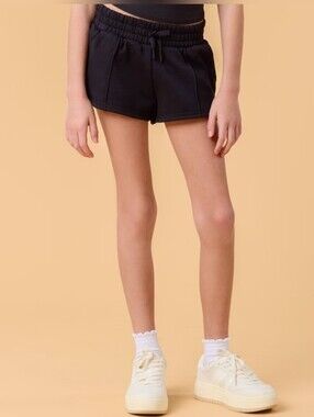 Blogilates Girls' Mommy & Me Marshmallow Dolphin Shorts - Black L